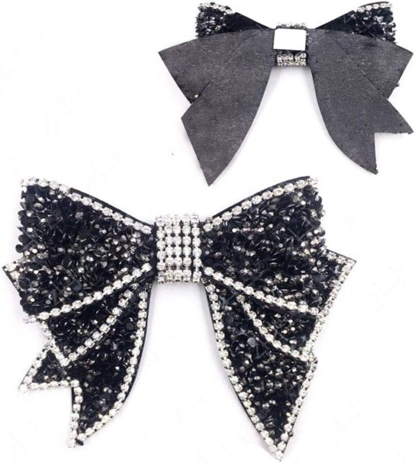 Suoirblss 2 PCS DIY Handmade Very Large No Clip Bow Resin Rh...
