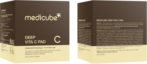 Medicube Deep Vita C Facial Pads, Vitamin C Toner Pads for U...