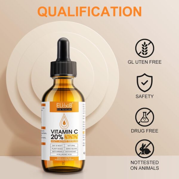 Premium 20% Vitamin C Serum For Face with Hyaluronic Acid, R...