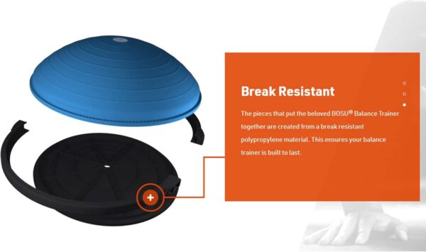 Bosu Balance Ball Exercise Trainer, Home Gym Equipment w/ Gu...