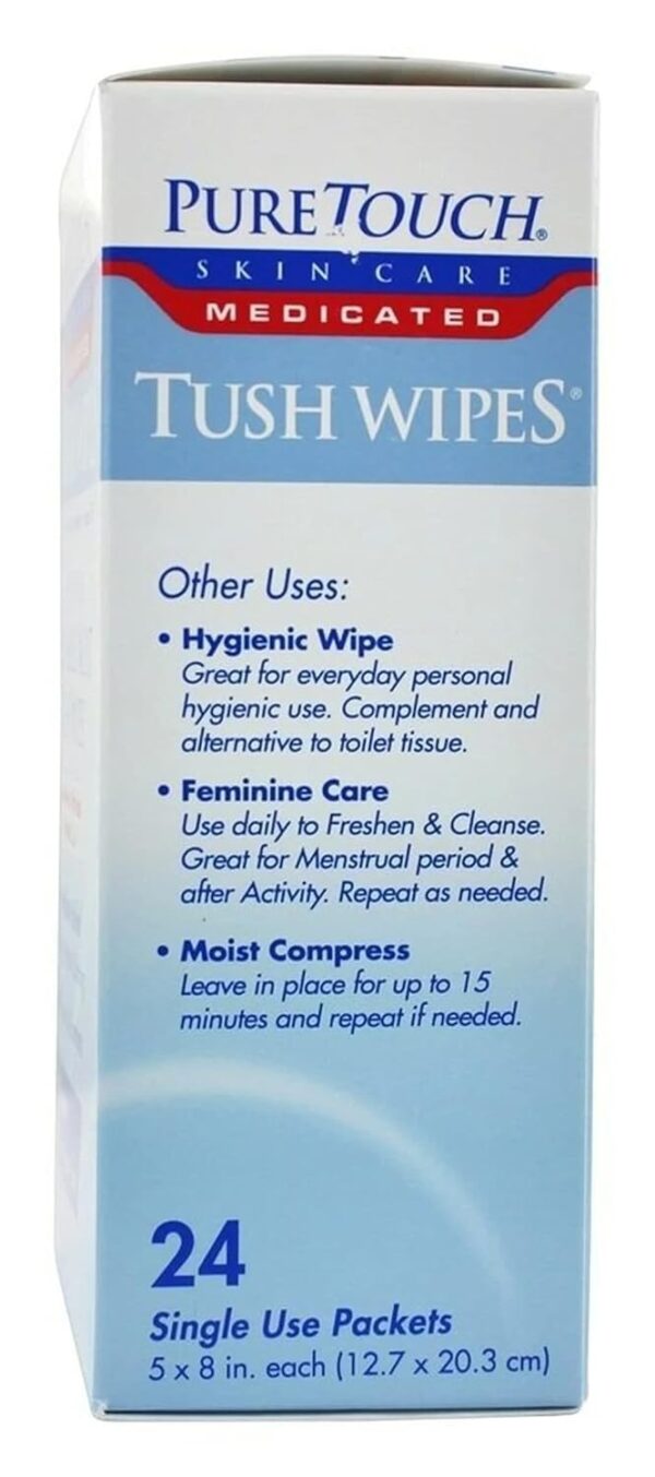 Tush Wipes for Adults 24 Individual Flushable Moist Wipes