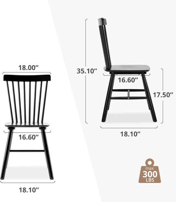 LUE BONA Dining Chairs Set of 4, Windsor Dining Chair, Spind...