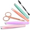 TsMADDTs 6 PCS Tweezers Set for Women, Eyebrow Tweezers with...