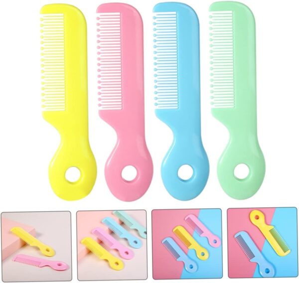 4Pcs Newborn Hair Comb Baby Comb Round Teeth Combs Wide Toot...