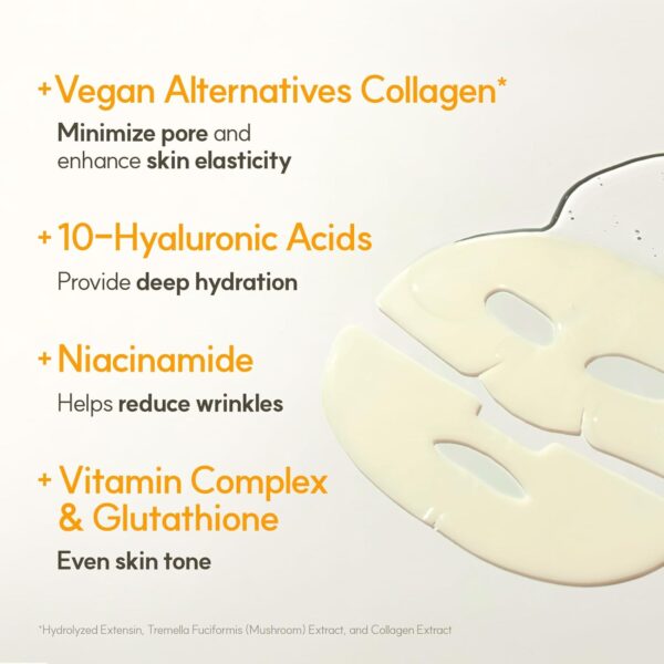 THE FACE SHOP Vita-Toning Vegan Collagen Face Mask, Korean G...