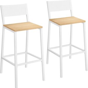 VASAGLE Bar Stool Set of 2, Bar Chairs for Kitchen, Dining R...