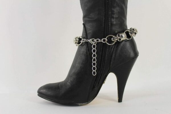 TFJ Women Jewelry Boot Bracelet Biker Metal Chain Skeleton S...
