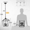 4 Light Chandelier, Industrial Ceiling Light Black Lantern L...