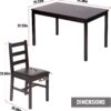 FDW | 5-Piece Solid Wood Dining Table Set for 4 | Pine Kitch...