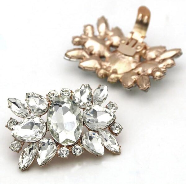 1 Pair Rhinestone Crystal Shoe Clips Wedding Party Prom Shoe...