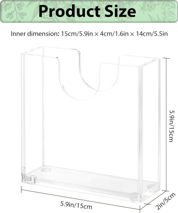 Clear Acrylic Napkin Holder for Table, Elegant Non-Slip Gues...