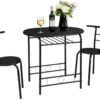 VINGLI 3 Piece Dining Set,Small Kitchen Table Set for 2,Brea...