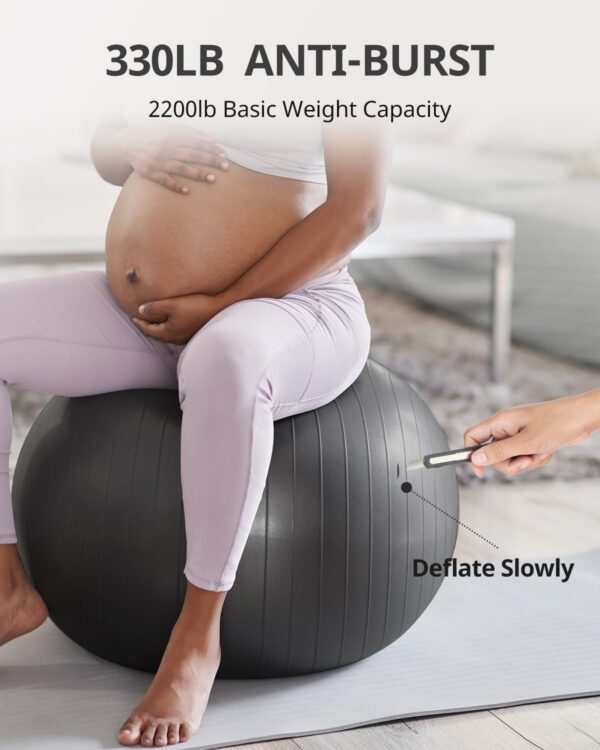 Trideer Extra Thick Yoga Ball Exercise Ball, 5 Sizes Gym Bal...
