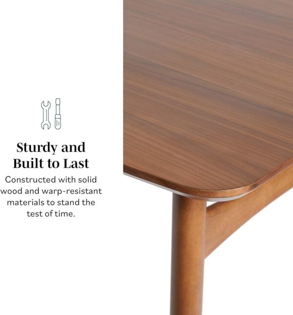 Walker Edison Mid-Century Modern Solid Wood Tapered-Leg Dini...