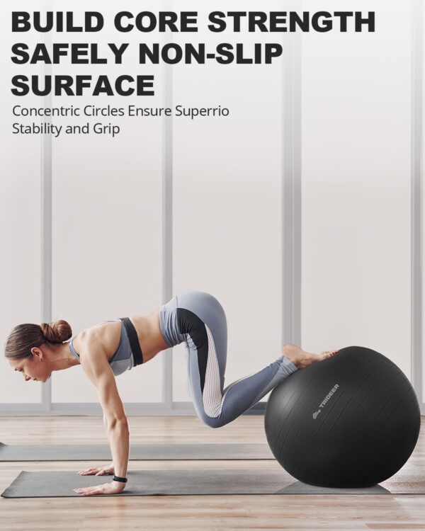 Trideer Extra Thick Yoga Ball Exercise Ball, 5 Sizes Gym Bal...