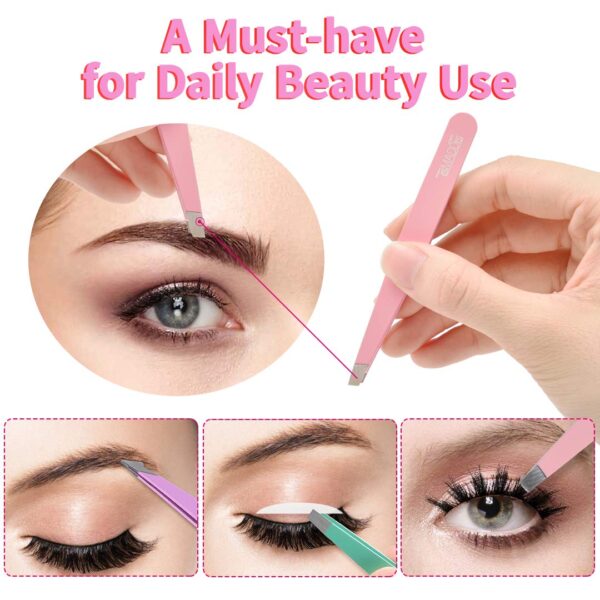 TsMADDTs 6 PCS Tweezers Set for Women, Eyebrow Tweezers with...