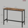 VASAGLE Bar Table, Narrow Long Kitchen Dining Table, Sturdy ...