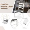 COSTWAY Dining Table Set for 4, Wood Kitchen Table Chairs Se...