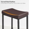 HOOBRO Bar Chairs, Set of 2 Counter Height Saddle Stools wit...