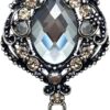 Victorian Vintage Beauty Lady Portrait Brooch Pins with Crys...