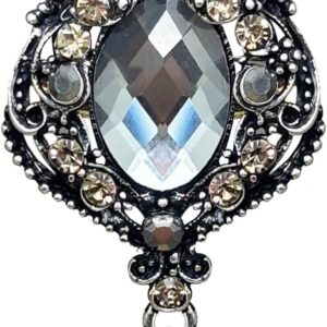 Victorian Vintage Beauty Lady Portrait Brooch Pins with Crys...