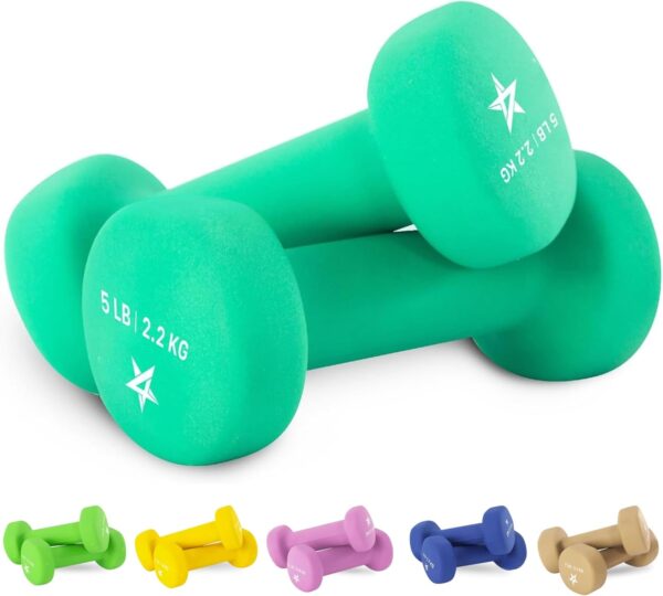 Yes4All Neoprene Coated Dumbbell Hand Weight Sets of 2 - Mul...