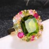 925 sterling silver Shiny multi-colored diamond Wedding ring...