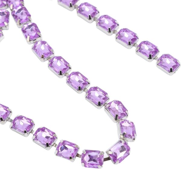 Rhinestone Trim Chain 8x10mm Light Purple Rectangle Decor Ac...