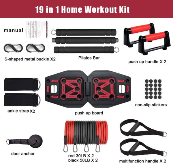 Home Gym Exercise Equipment - Portable Workout System 17 Fit...