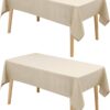 Hiasan 2 Pack Faux Linen Rectangle Tablecloth - Wrinkle and ...