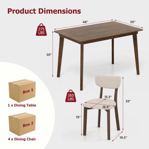 Tangkula Dining Table Set for 4, Dinette Set with Table and ...