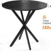 Unovivy 31.5" Black Small Round Dining Table for 2-4, Space ...