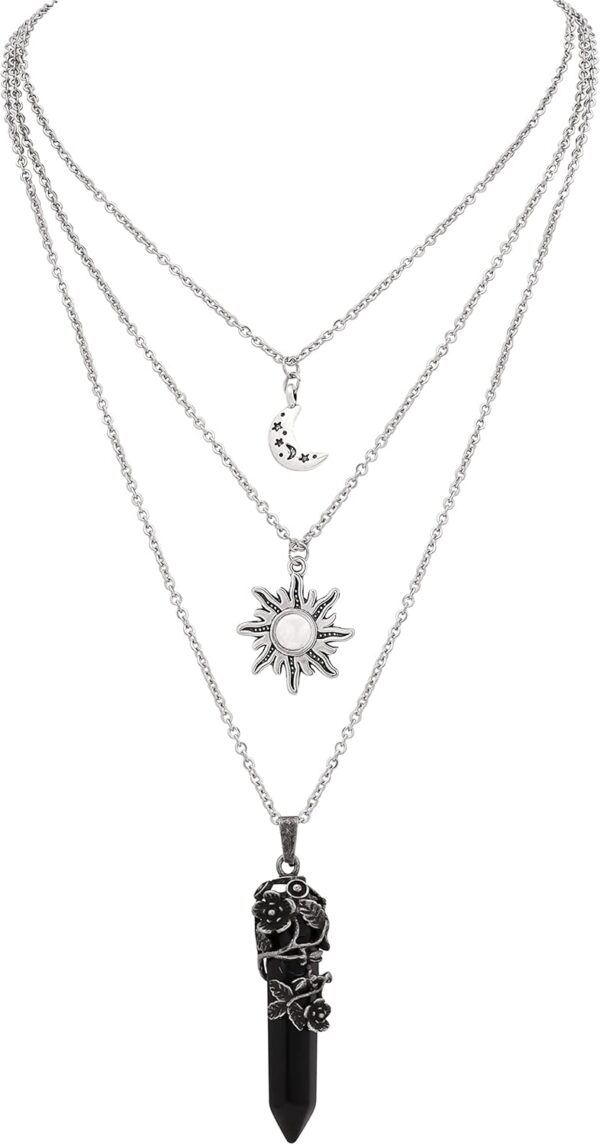 Sacina Gothic Crescent Moon Choker, Moon Sun Star Choker Nec...