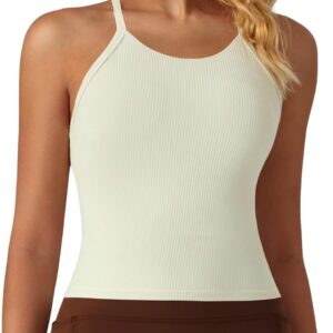 Womens Crop Tank Tops Seamless Yoga Sports Bra Padded Workou...