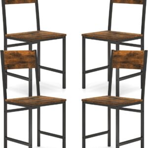 Giantex Dining Chairs Set of 4, Industrial Kitchen Chairs wi...