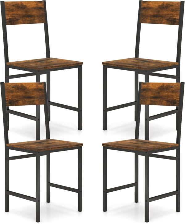 Giantex Dining Chairs Set of 4, Industrial Kitchen Chairs wi...