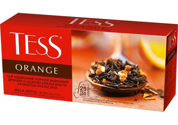 [2 PACK] Black tea TESS With orange peel FLAVOUR Beverages G...