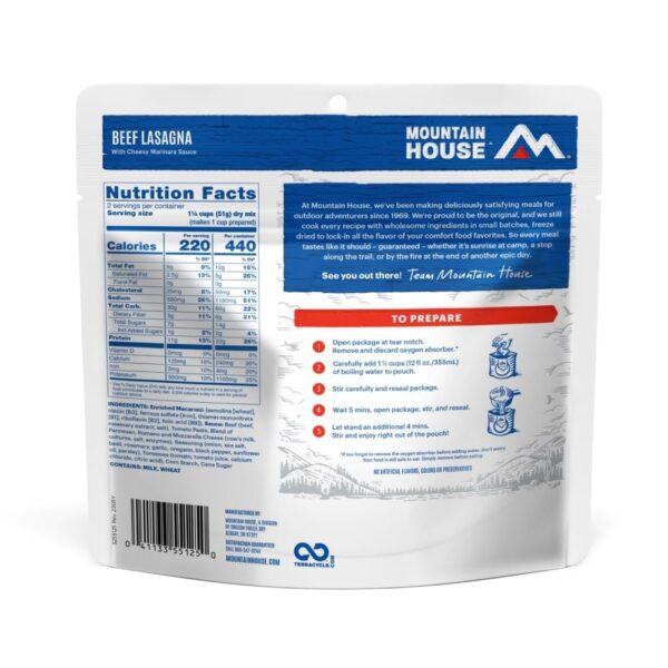 Mountain House Beef Lasagna | Freeze Dried Backpacking & Cam...