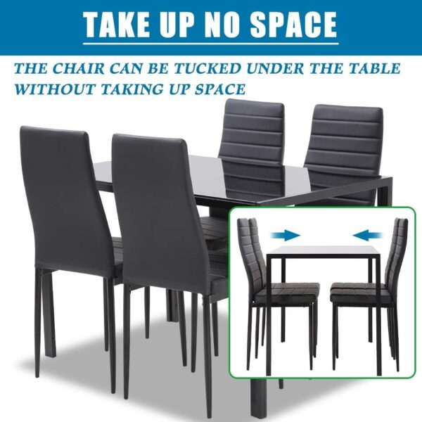 FDW | 5-Piece Dining Table Set | Glass Kitchen Table with 4 ...