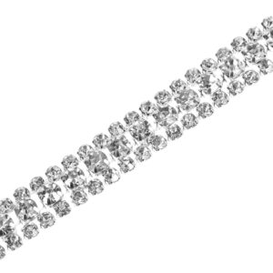 uxcell 1 Yard 3 Rows Rhinestone Chain, 8.5mm Bling Crystal C...