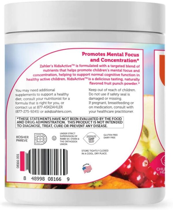 Zahler KidsActive, Kids Concentration Formula Powder, All Na...