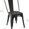 Amazon Basics Metal Dining Chairs, Matte Black, 1 Count (Pac...