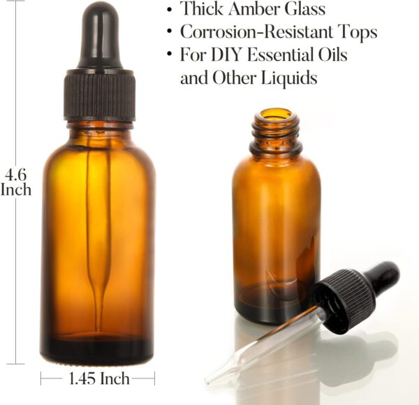 AOZITA 4 Pack, 2 oz Dropper Bottles with 1 Funnel & 4 Labels...