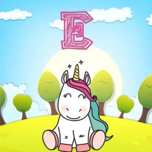 E: Monogram Initial E with Little Unicorn Notebook for Kids,...