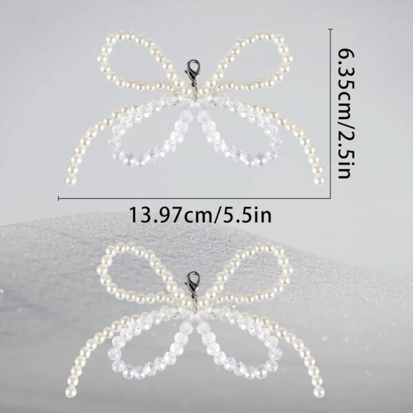 Pearl Bow Shoe Charms for Sneakers Clip on Bowknot Shoe Lace...