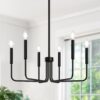 Black Chandelier, 6-Light Farmhouse Chandelier for Dining Ro...