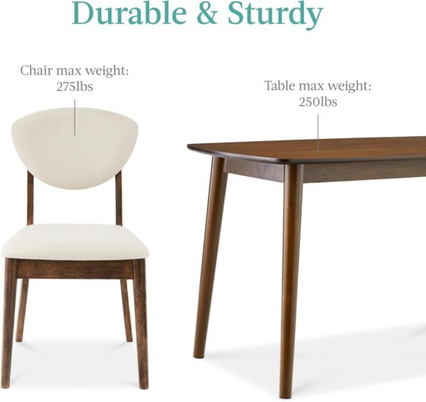 Best Choice Products 5-Piece Dining Set, Compact Mid-Century...