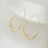 Lightweight Teardrop Hoop Earrings for Women - 14k Gold/Whit...