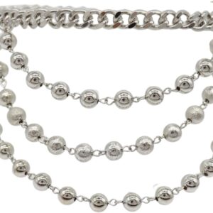Women Western Boot Bling Bracelet Silver Metal Chain Shoe An...