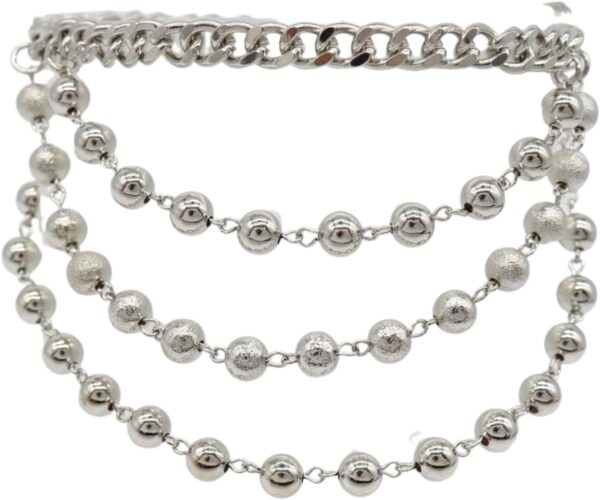 Women Western Boot Bling Bracelet Silver Metal Chain Shoe An...